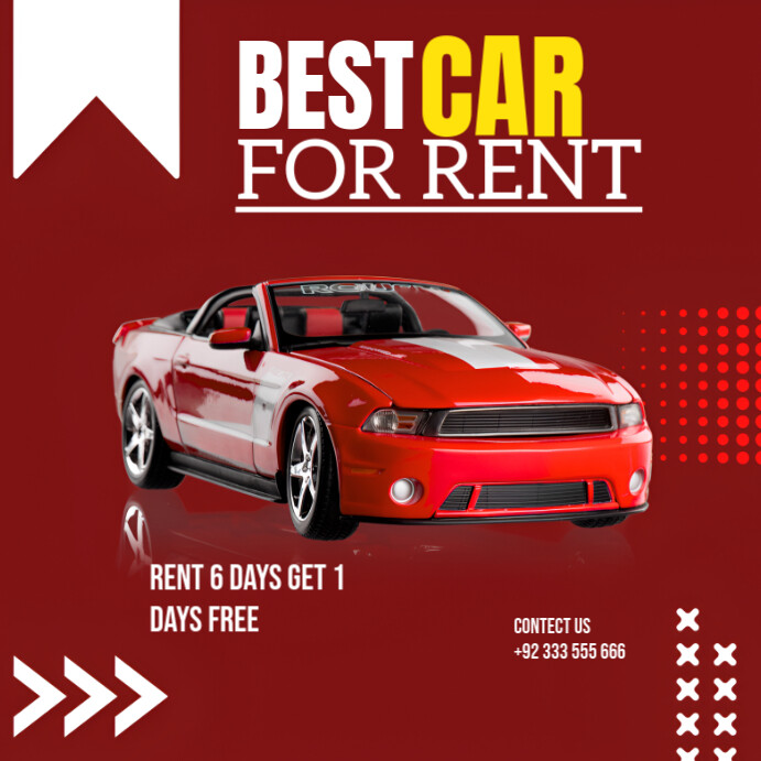 Plantilla de Red Rent A Car Instagram Post | PosterMyWall