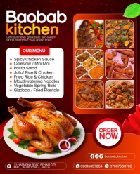 Red Restaurant Menu Instagram Portrait Video template