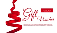 red ribbon gift voucher certificate Tag template