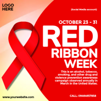 Rosso Red Ribbon Week Instagram Post Template