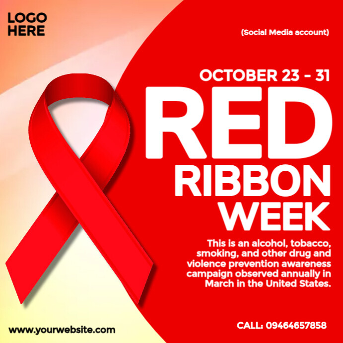 Red Ribbon Week Template | PosterMyWall
