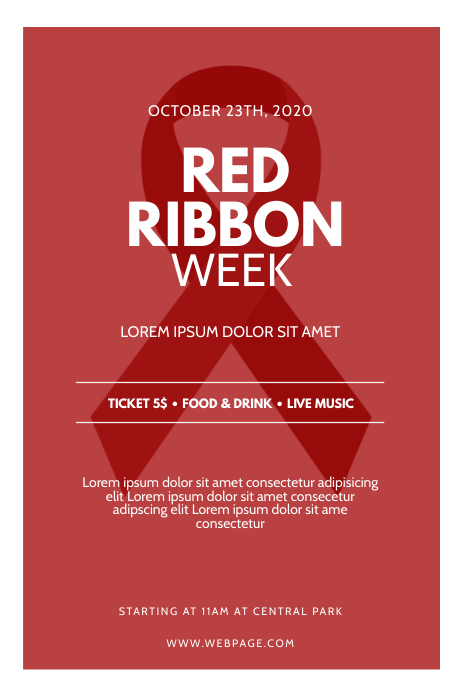 Red Ribbon week Flyer Design Template | PosterMyWall Red Ribbon week Flyer Design Template | PosterMyWall