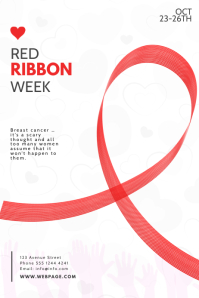 Red Ribbon week Flyer Design Template Poster