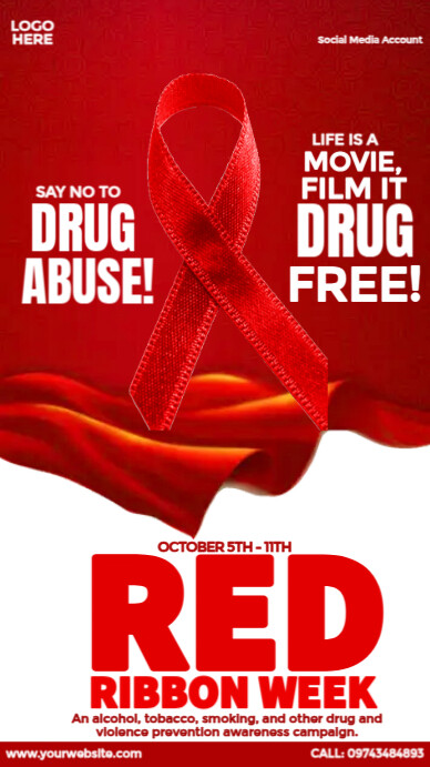 Red Ribbon Week Template | PosterMyWall