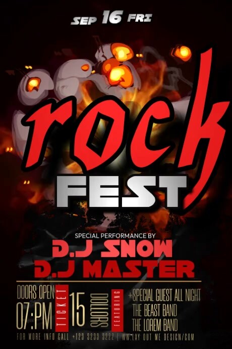Red Rocker Template Plantilla de Red Rock Fest Poster | PosterMyWall