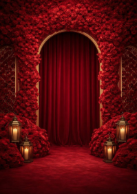 Red Romantic Event Decor A4 template