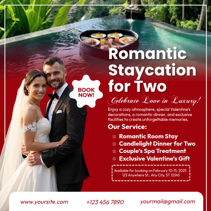 Romantic Staycation Template | PosterMyWall