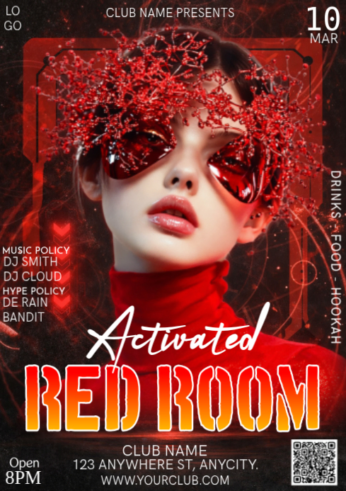 Red Nightclub Event A4 Template | PosterMyWall