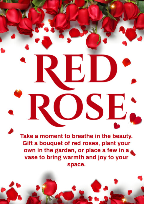 Red Roses Header Printable Red Rose Day A4 Template | PosterMyWall