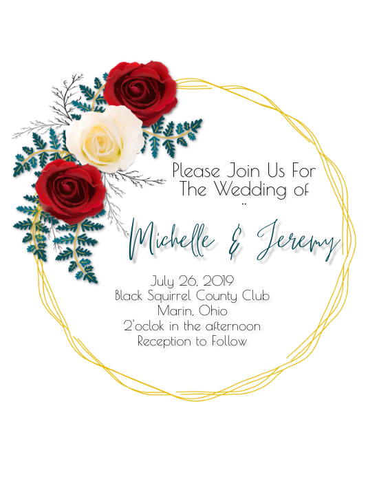 Red Roses - Wedding Invitation Template | PosterMyWall