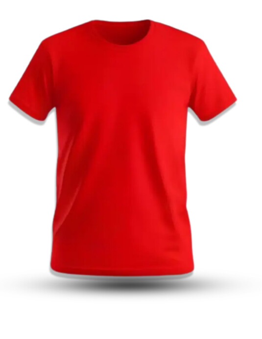 Red Rounded Shirt Red round neck mockup Tshirt design Template | PosterMyWall