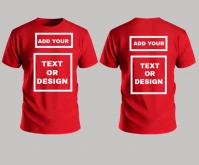 Red round neck tshirt mockup template Średni prostokąt