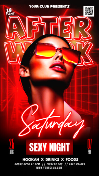 Copy of Red Saturday After Work Night Party Flyer Instagram Story ...
