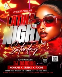 Red Saturday Latina Night Party Video Flyer Instagram Portrait template