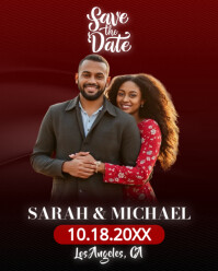 Red Save the Date Template Instagram Portrait