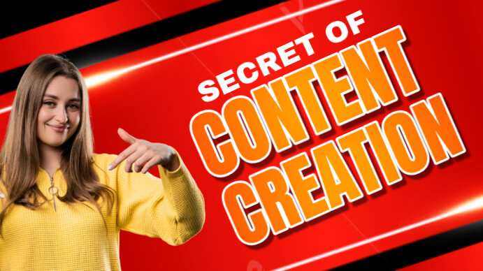 Red  Secret Of Content Creation Youtube Thumbnail template