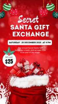 Red Secret Santa Instagram Story template
