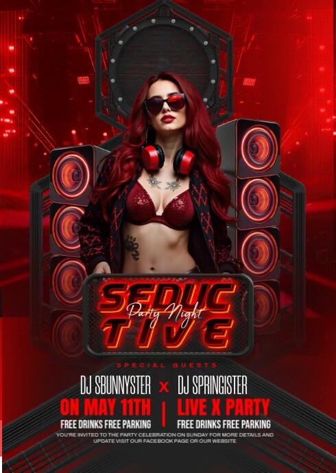 Red Seduction party video template A6