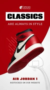 Red Shoe Product Display Instagram Story template