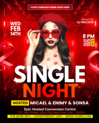 Red Single Night Event Instagram Portrait template