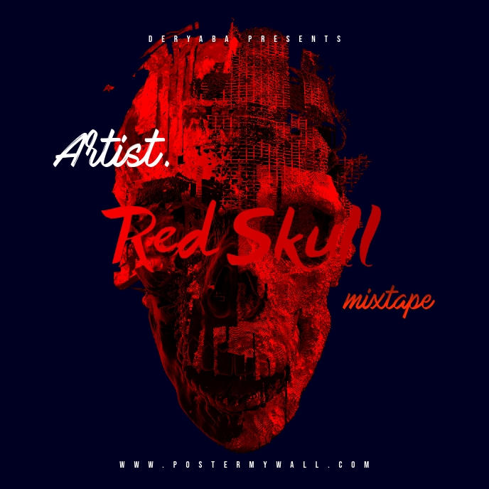 Red Skull Mixtape CD Cover Template Sampul Album