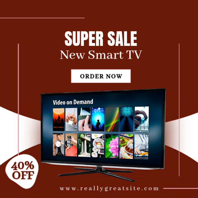Red Smart TV Sale Instagram Post Template | PosterMyWall