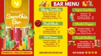 Red Smoothie Bar Menu Digital Display Templat template