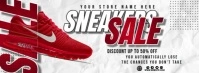 Red Sneakers Mega Sale Banner Facebook Omslag Foto template