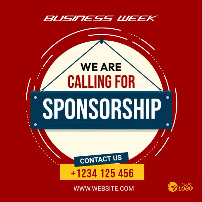 Sponsorship Call For Business Week Template | PosterMyWall