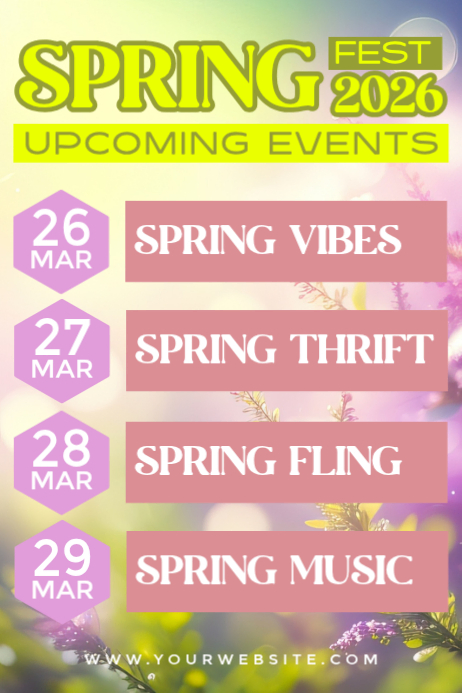 Red Spring Events Poster Template | PosterMyWall