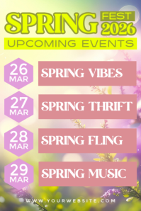Orange Spring Events Poster Template | PosterMyWall