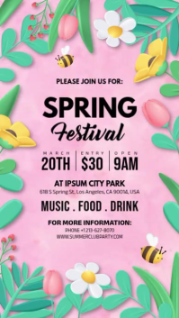 Red Spring Festival Instagram Story Video template