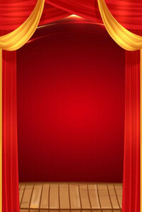 Red stage curtain background Poster template