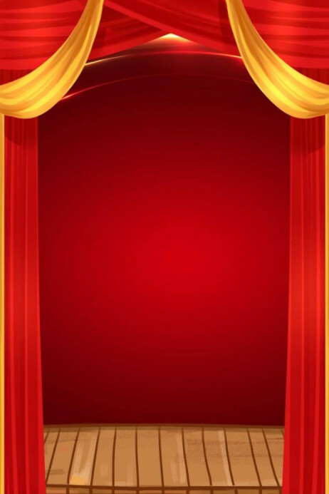 Red stage curtain background Poster template