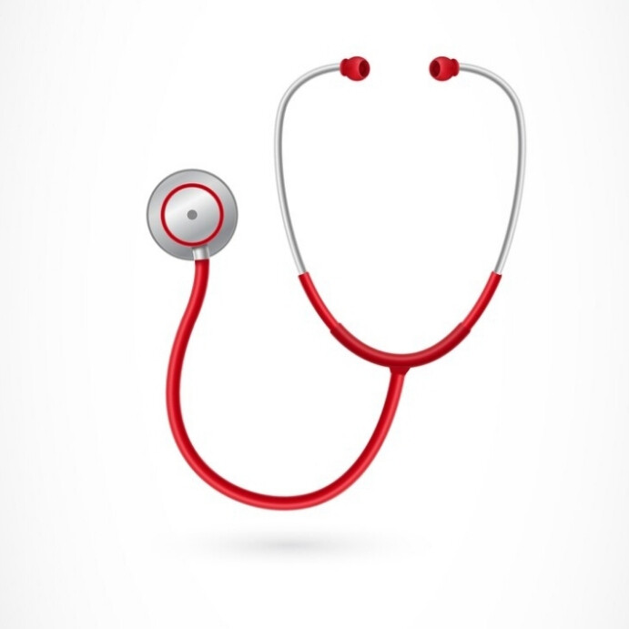 Red stethoscope background template design Instagram Post
