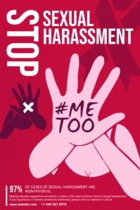 Red Stop Sexual Harassment Poster Plakkaat template