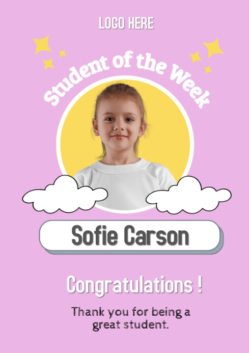 Red  Student Of The Week A2 template