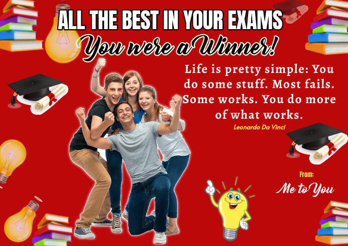 Red Success Card For Exams Design A3 Template | PosterMyWall