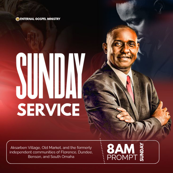 Red Sunday Service Instagram Ad Template | PosterMyWall