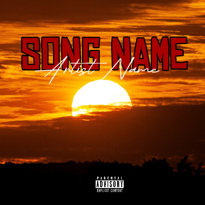 Red  Sunset Mixtape Album Cover  Album Cover Capa de álbum template