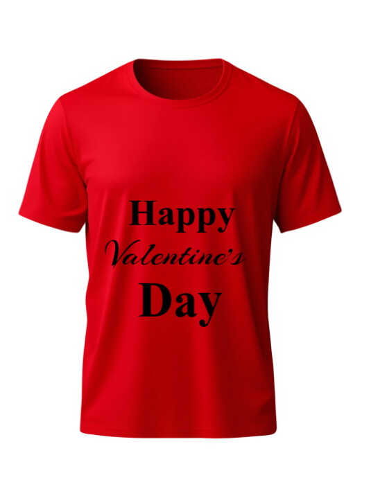 Red T-shirt mockup for Valentine ใบปลิว (US Letter) template