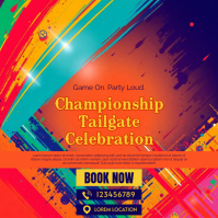 Red Tailgate Celebration Instagram Post template