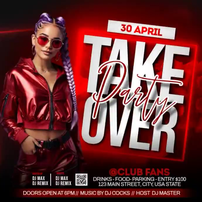 Red Take Over Instagram Post Video Template | PosterMyWall