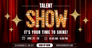 Red  Talent Show Audition  Facebook Shared Im Obraz udostępniany na Facebooku template