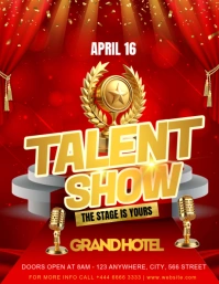 Red Talent Show Flyer (us Letter) template