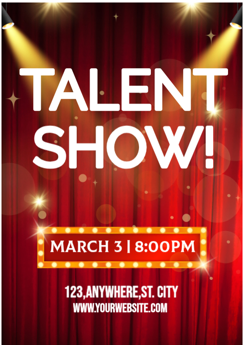 Red talent show flyer A5 Template | PosterMyWall