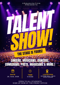 Purple Talent Show Event A3 Template