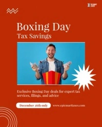 Red Tax Instagram Portrait Video Boxing Day template