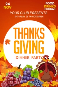 Red Thanks Giving Template Pinterest Graphic