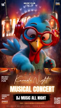Rosso Karaoke Night Musical Concert Instagram Story Template